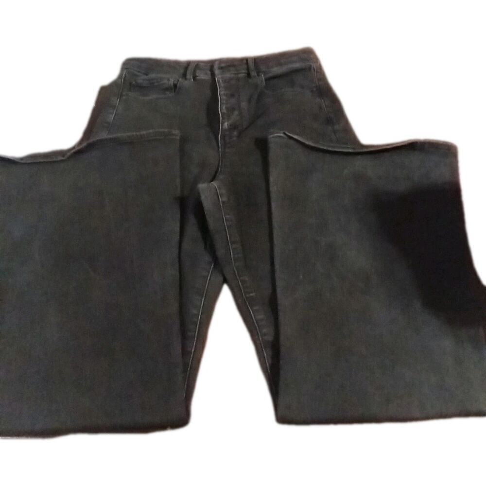 American Eagle Jeans Womens 8 Black Curvy Highest Rise Flare Button Fly Stretch